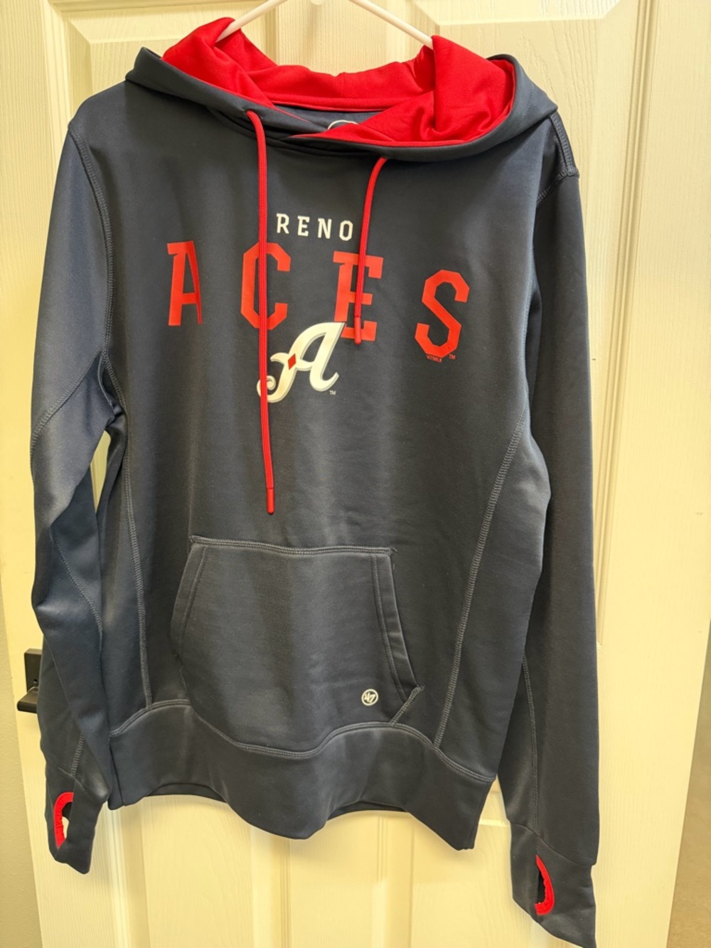 '47 Reno Aces Navy Pullover Hoodie with Red Accents